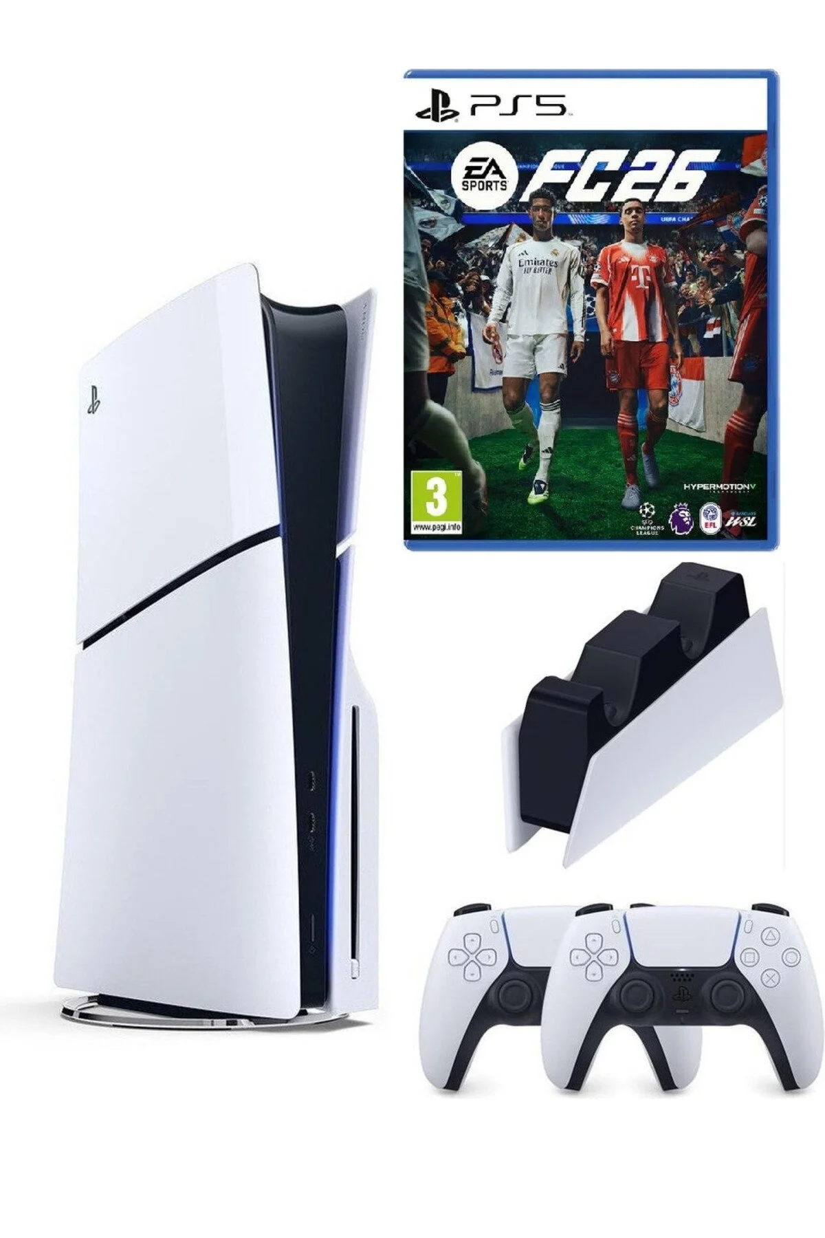 Sony Playstation 5 slim +2.kol dualsense + Şarj İstasyonu +Ps5 FC26