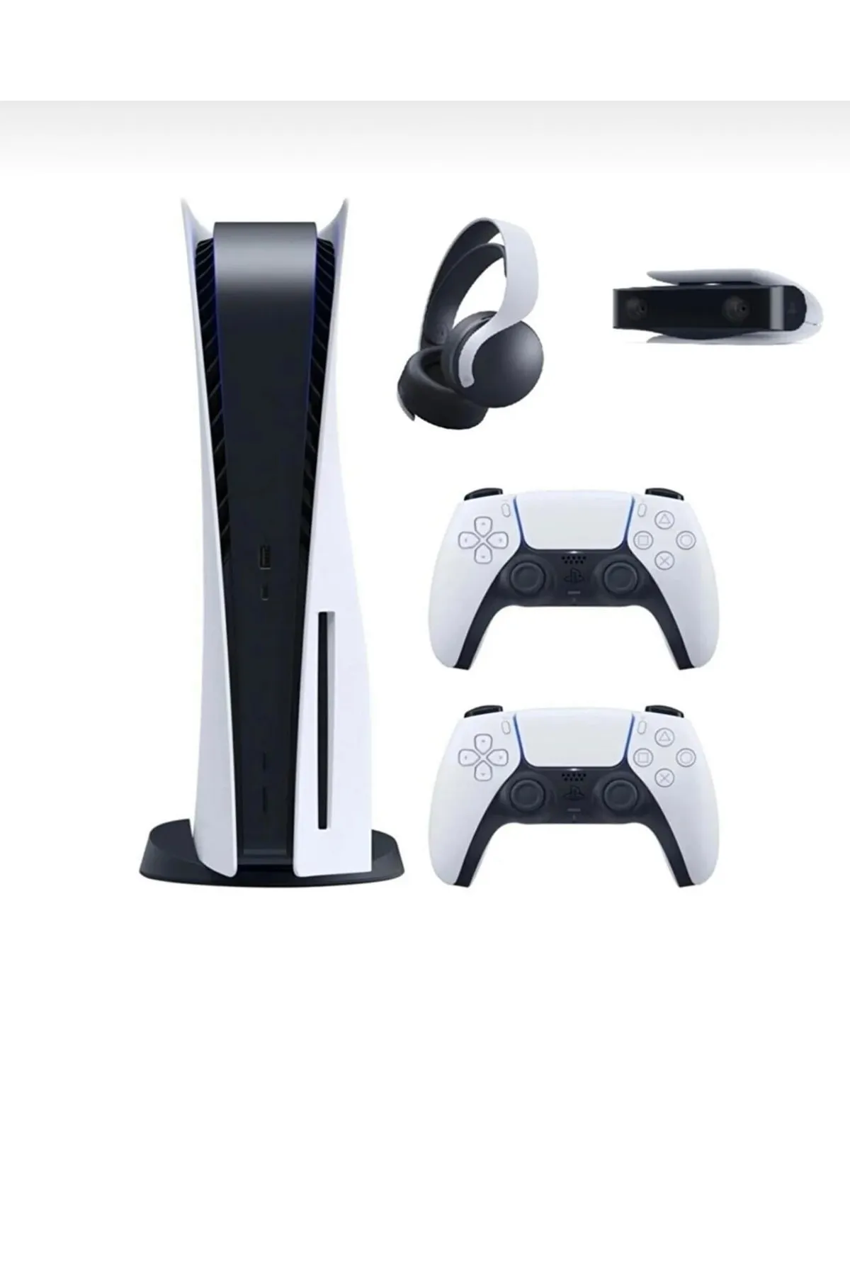 Sony Playstation 5 825gb Oyun Konsolu + 2.Dualsense Kol+ Ps5 Pulse 3d Kulaklık+ Ps5 Kamera Paketi