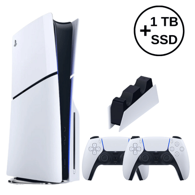 Sony Playstation 5 Slim 1 TB Oyun Konsolu + 2 Dualsense +Ps5 Şarj Istasyonu + 1 TB SSD