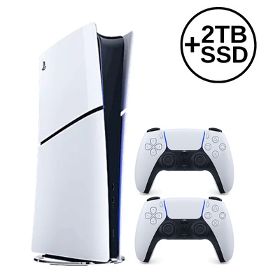 Sony  Slim Dijital Edition 1 TB SSD Oyun Konsolu + 2 kol + 2 tb ssd